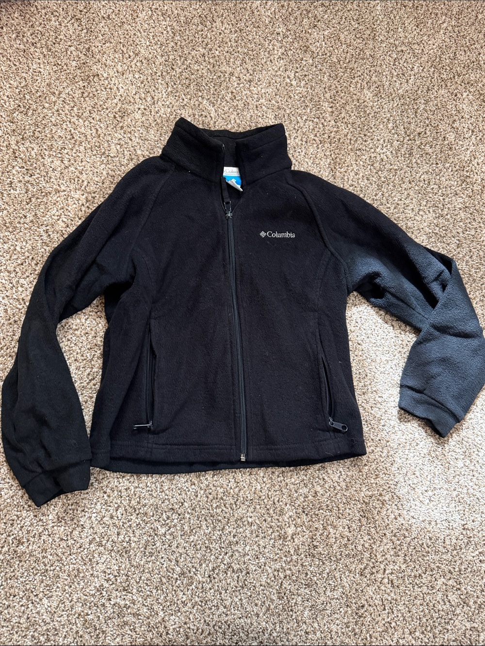 Columbia Kids Black Full-Zip Fleece Jacket with Logo